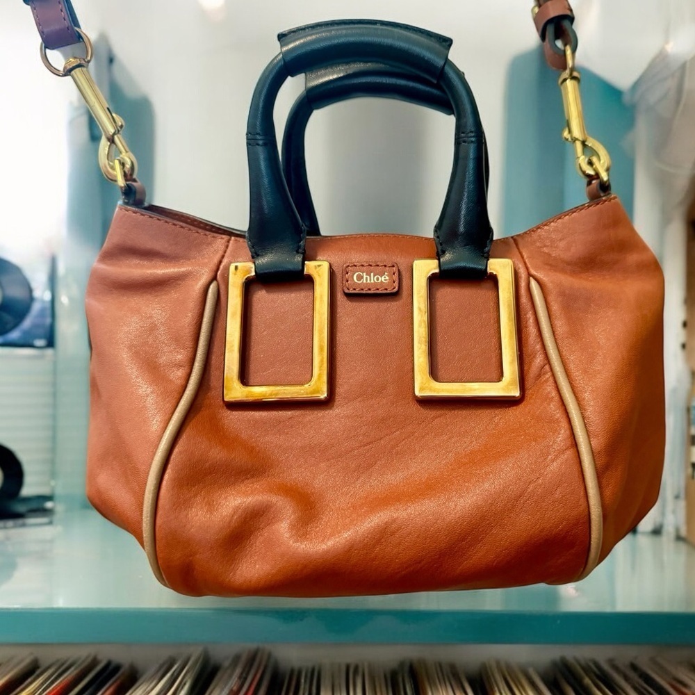 Authentic CHLOE Cognac Mini Ethel 2-Way - Picture 2 of 15